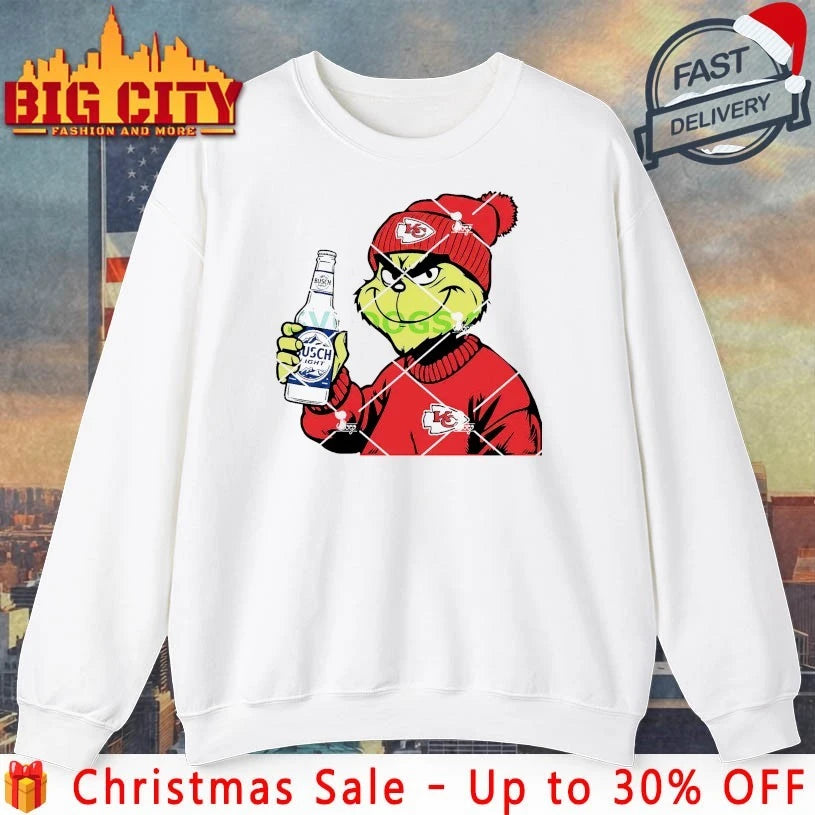 Grinch Christmas Kansas City Chiefs Drink Busch Light shirt