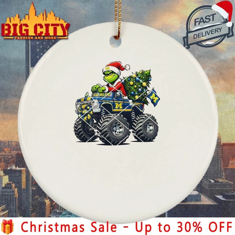 Grinch Christmas Monster Truck Michigan Wolverines shirt
