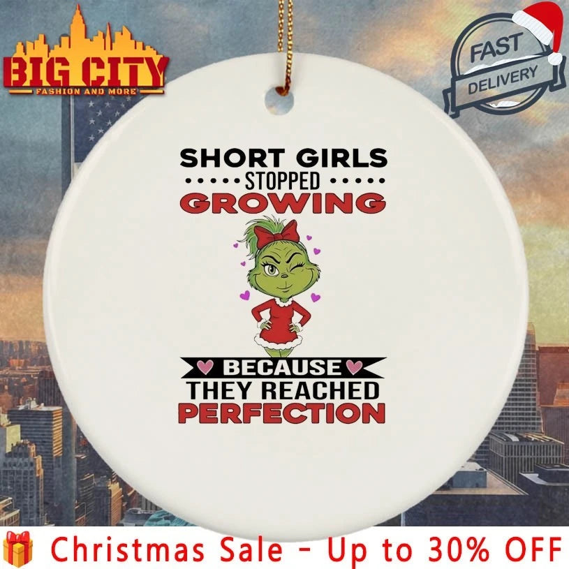 Grinch Christmas Short Girls Stopped Growing Because They Reached Perfection shirt