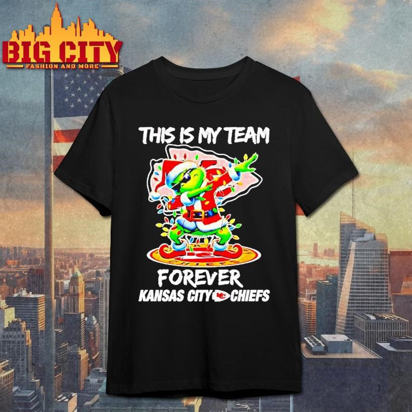 Grinch Dabbing This Is My Team Forever Kansas City Chiefs Christmas Shirt