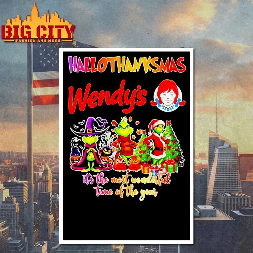 Grinch Hallothanksmas Wendy’s It’s The Most Wonderful Time Of The Year shirt