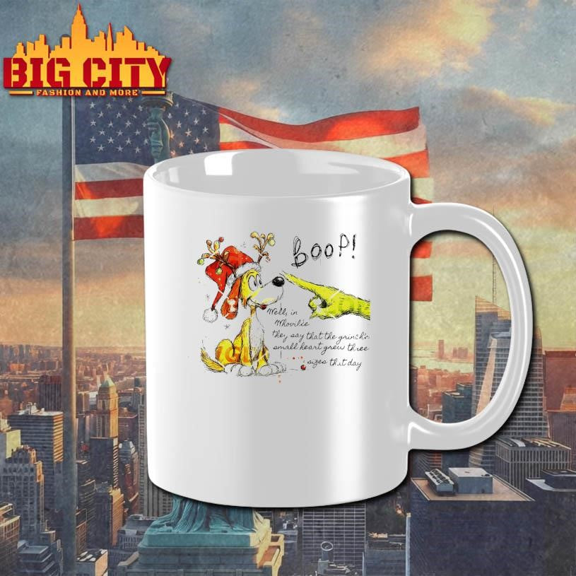 Grinch Hand Boop Dog Well In Whoville They Say That The Grinch’s Small Heart Grew Three Sizes That Day Shirt