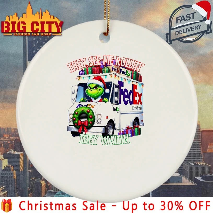 Grinch Shipping FedEx Christmas They See Me Rollin They Waitin shirt