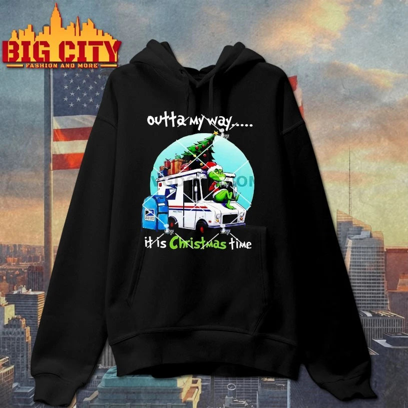 Grinch USPS Outta My Way It Is Christmas Time shirt