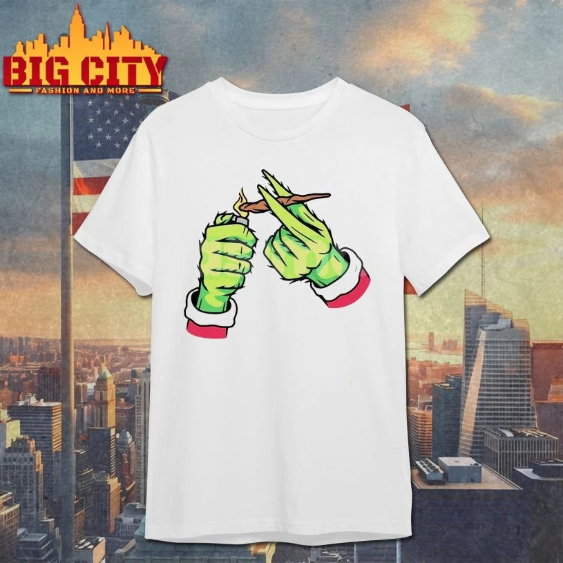 Grinch hand Dank Merry Xmas Cannabis Leaf shirt