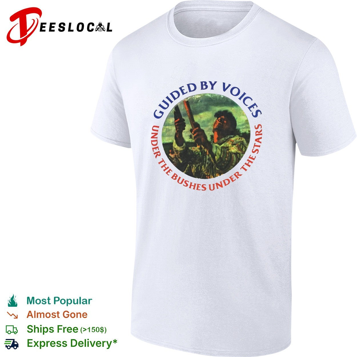 Guided By Voices under the bushes under the stars white shirt