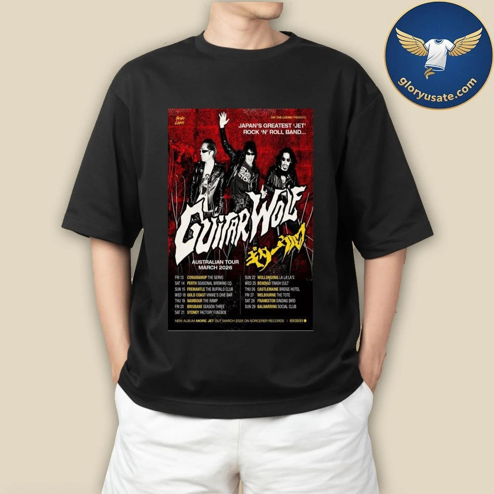 Guitar Wolf Australian Tour March 2026 Poster Shirt