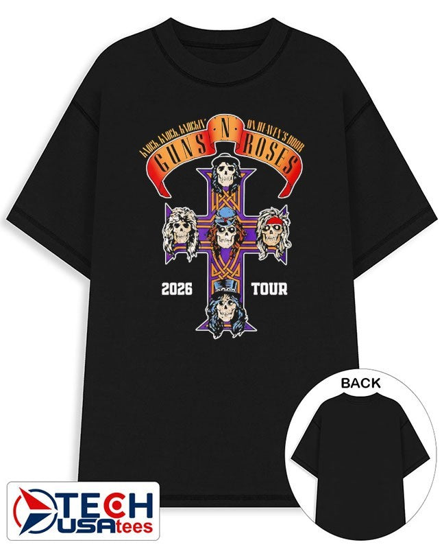 Gun N Roses World Tour 2026 America Dates Schedule cross shirt