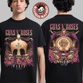 Guns N Roses Paris France 2026 Night 1 And 2 Combined Exclusive Poster At Accor Arena On July 1 And 3 2026 Two Sided T-Shirt