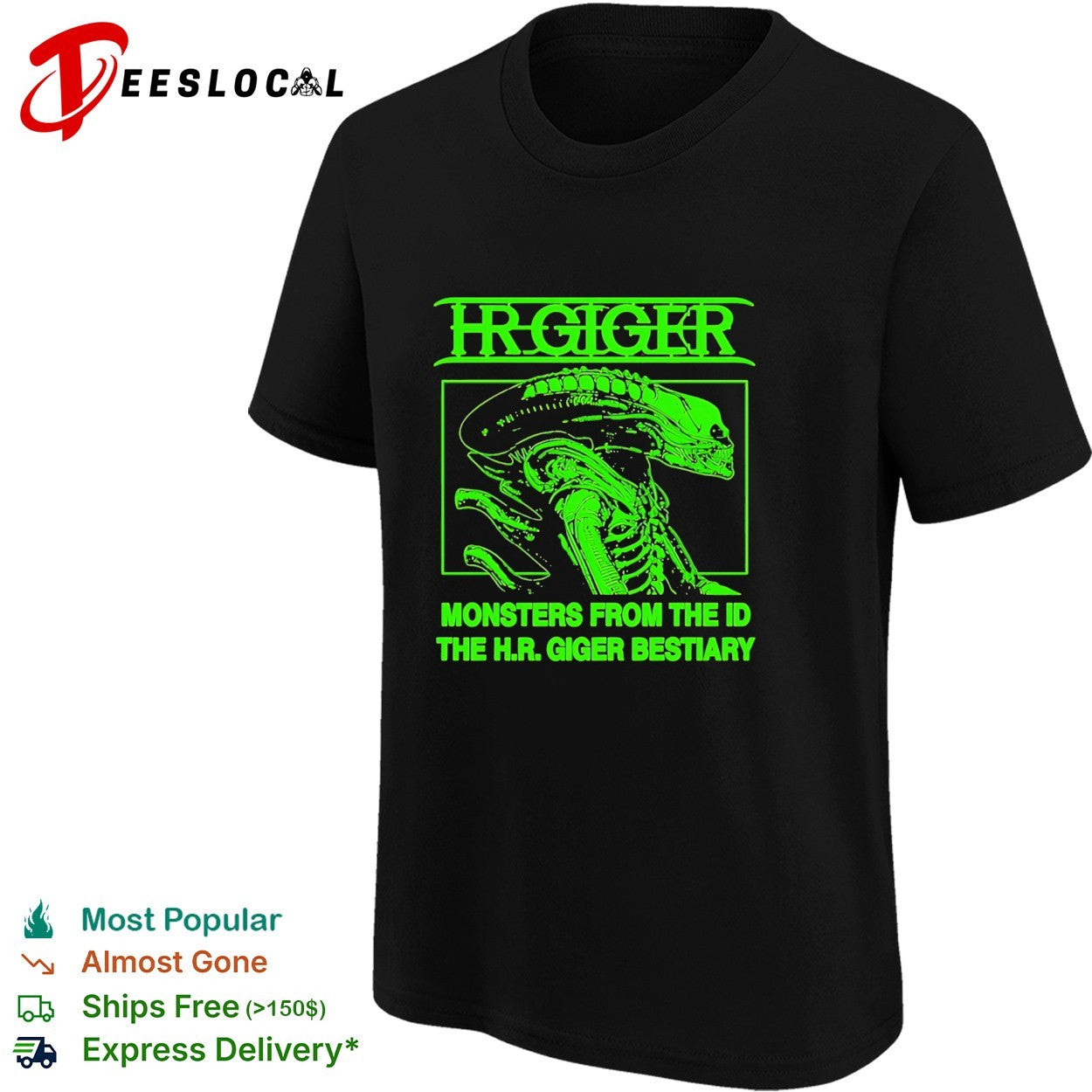 HR Giger Monsters from the Id The HR Giger Bestiary vintage shirt