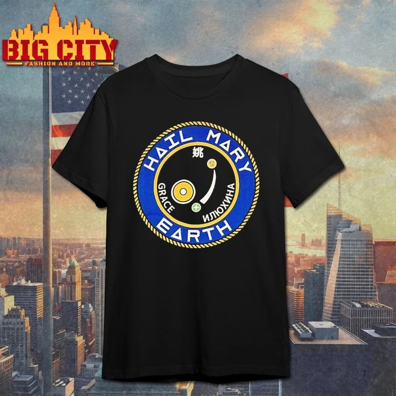 Hail Mary Earth logo shirts