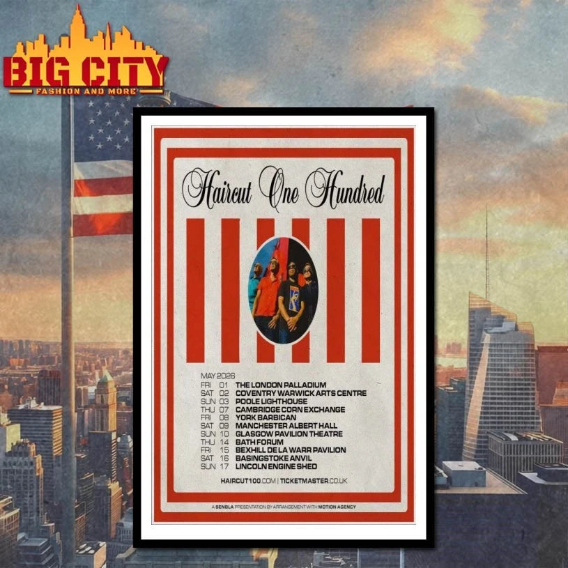 Haircut 100 UK Tour May 2026 Poster Shirt