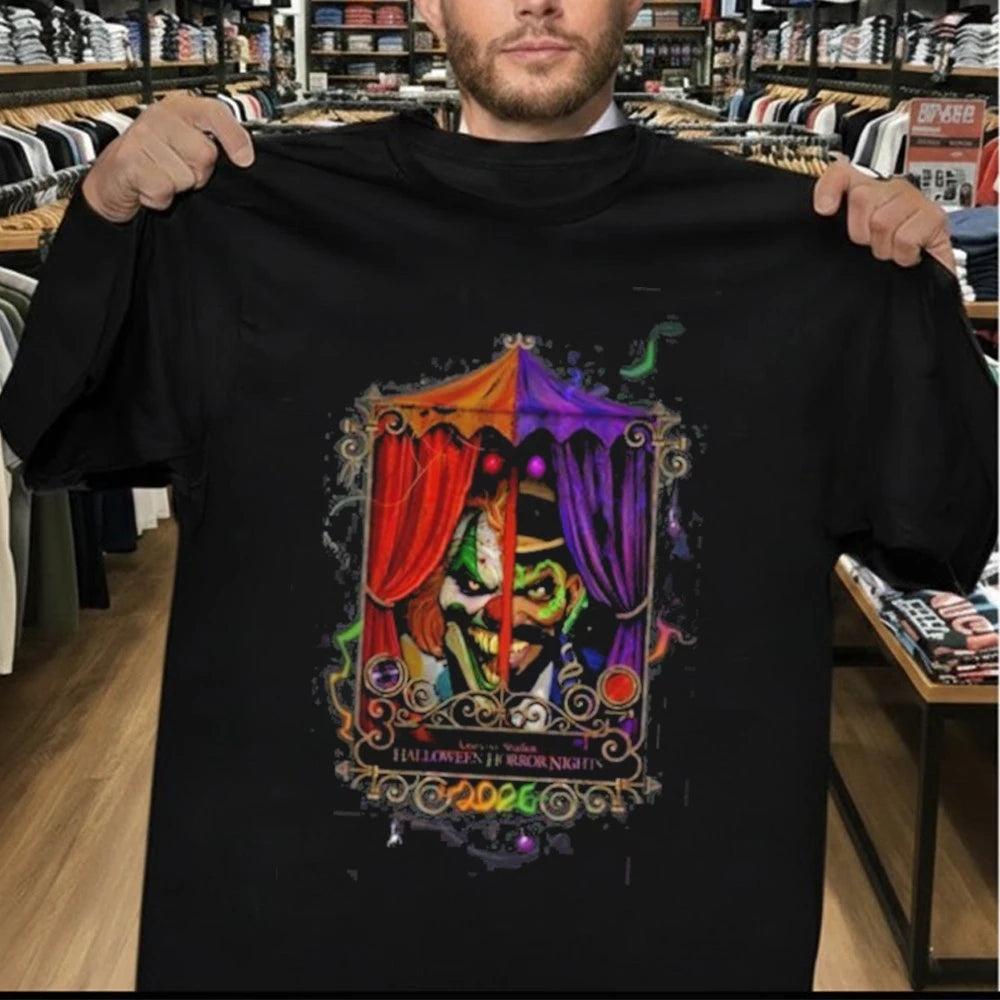 Halloween Horror Nights 2026 Jack the Clown and Dr. Oddfellow Shirt