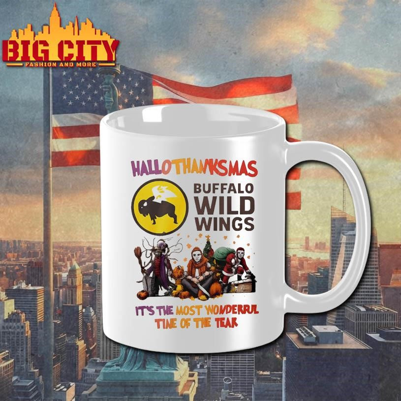Halloween Movies Buffalo Wild Wings Hallothanksmas It’s The Most Wonderful Time Of The Year shirt