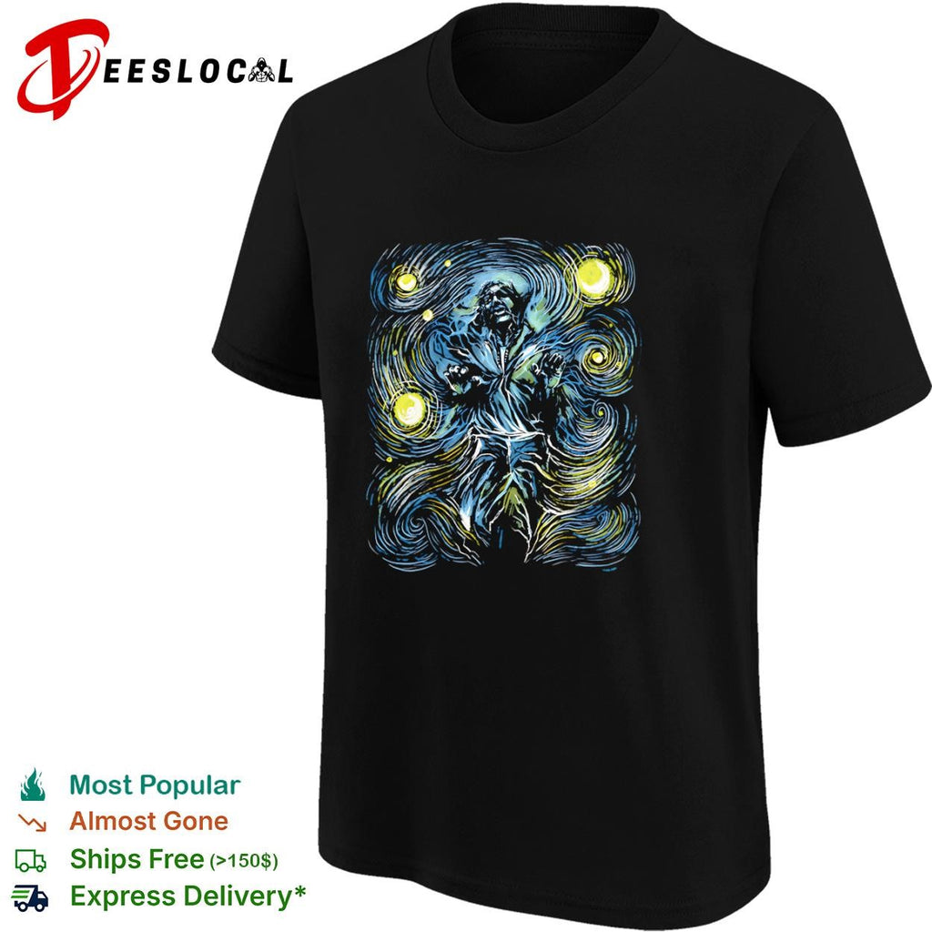 Han Solo in carbonite style of Van Gogh’s Starry Night shirt