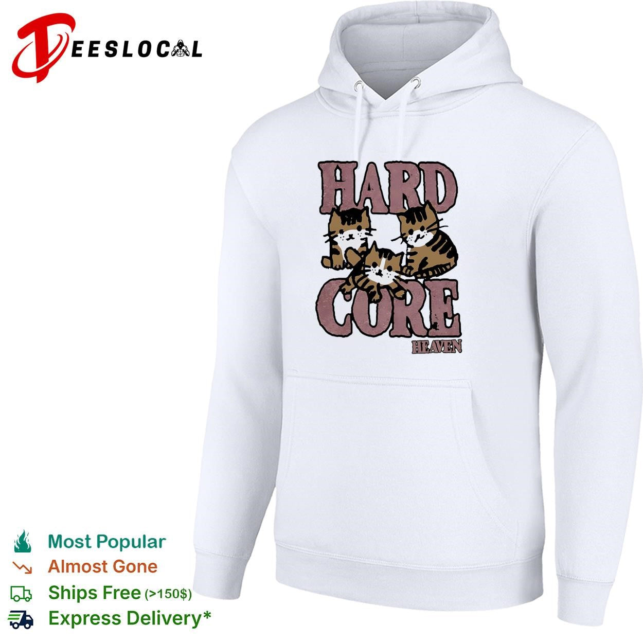 Hard core heaven three kittens cute vintage distressed art shirt