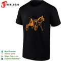 Harness racing horse and jockey line art illustration shirt