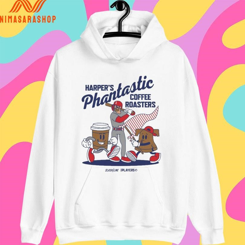 Harper’s Phantastic Coffee Roasters Philadelphia Phillies Bryce Harper Superstar Cartoon Shirts