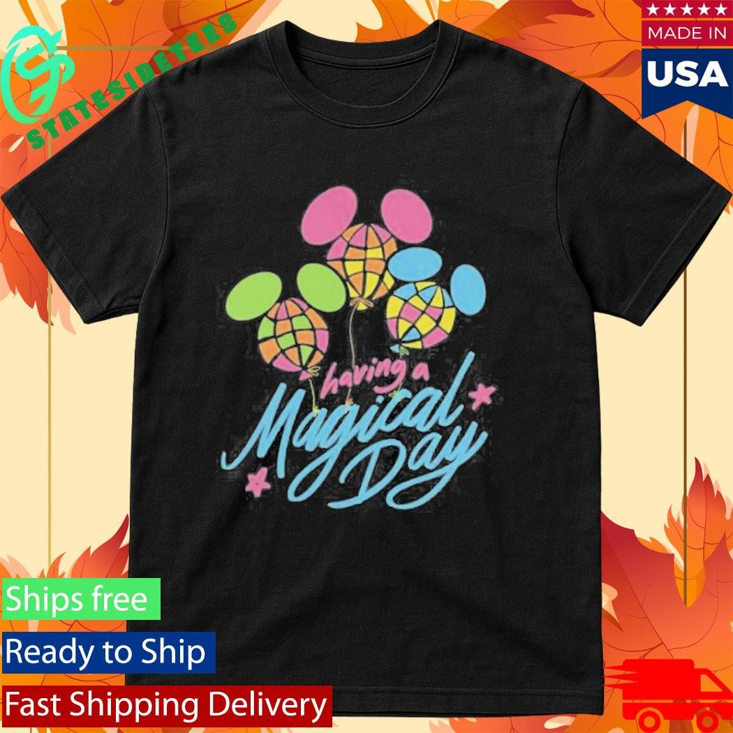 Having A Magical Day Neon Checkered Balloon Shirt