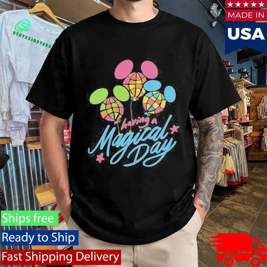 Having A Magical Day Neon Checkered Balloon Shirt
