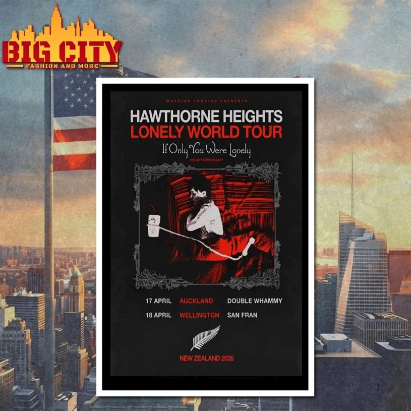 Hawthorne Heights Apr 17 2026 Auckland And Apr 18 2026 Wellington NZ Poster shirt
