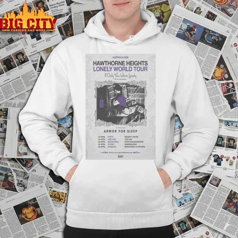 Hawthorne Heights Lonely World Australia Tour 2026 Poster shirt