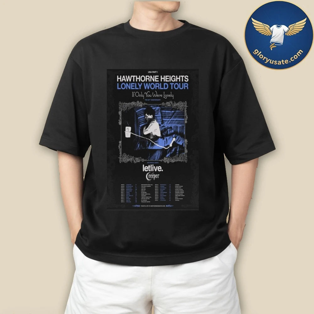 Hawthorne Heights Lonely World Tour 2026 Poster Shirt