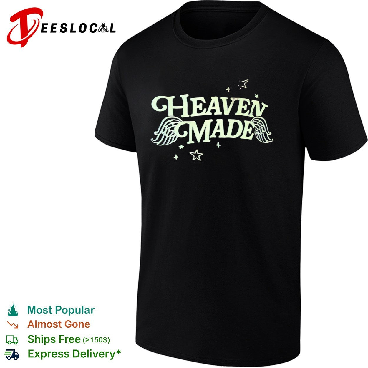 Heaven Made aesthetic wings and stars shirt