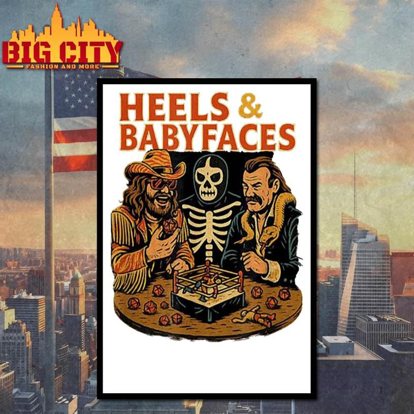 Heels Babyfaces Retro Wrestling Tabletop Rpg Shirt