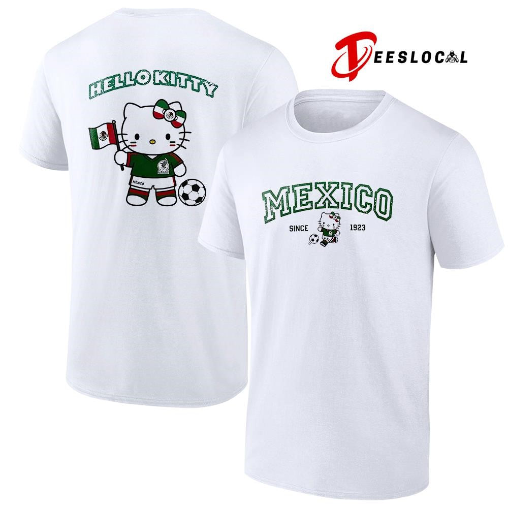 Hello Kitty x Mexico Soccer since 1923 cartoon shirt