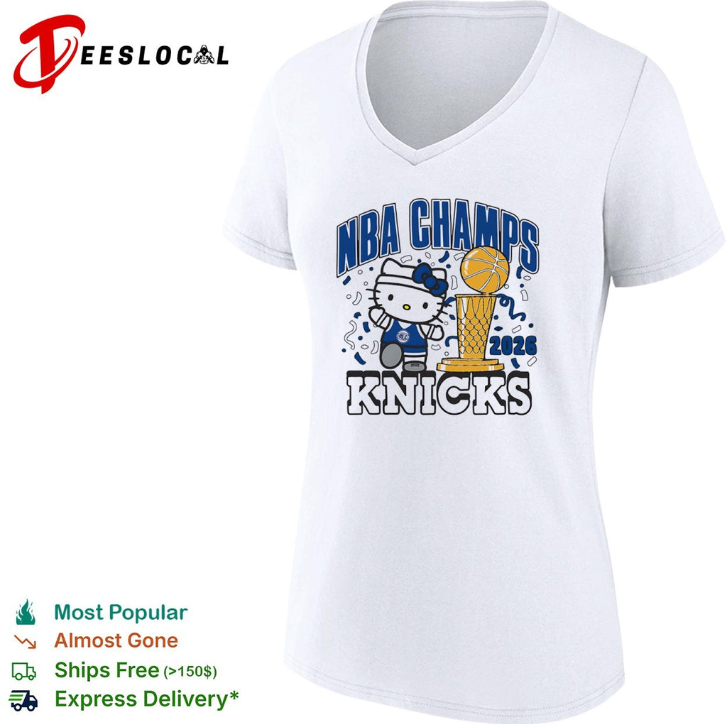 Hello Kitty x New York Knicks NBA Champs 2026 Sanrio Basketball Celebration shirt