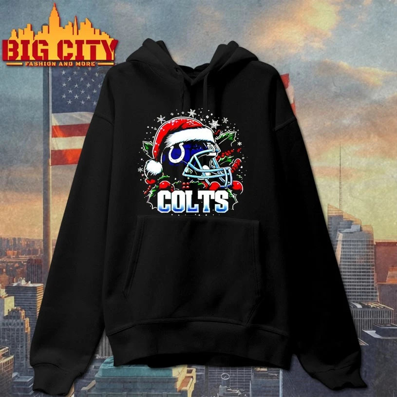 Helmet Santa Hat Indianapolis Colts Christmas shirt