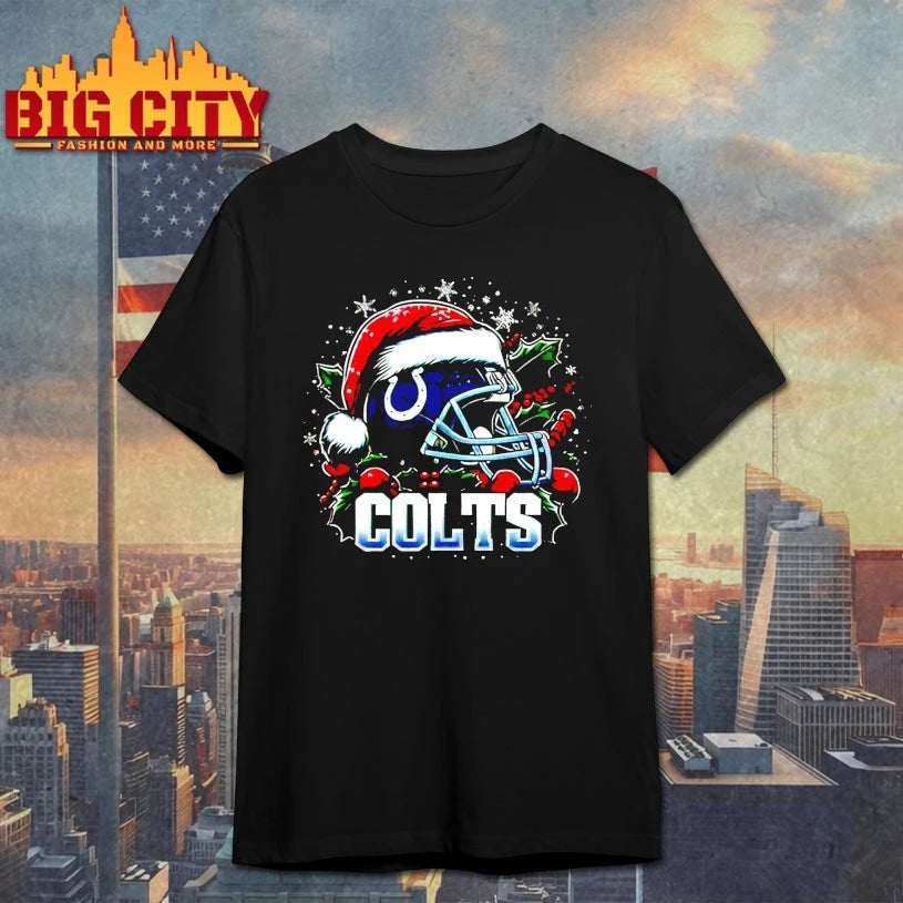 Helmet Santa Hat Indianapolis Colts Christmas shirt