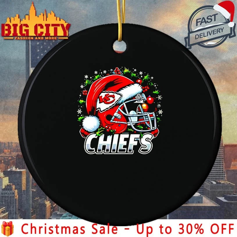 Helmet Santa Hat Kansas City Chiefs Christmas shirt
