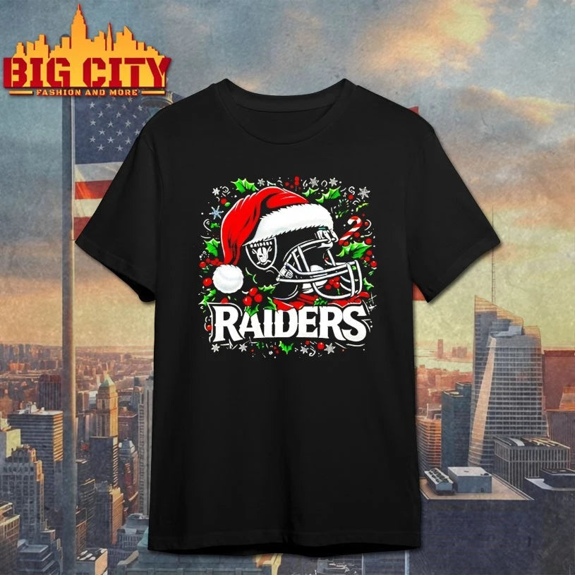 Helmet Santa Hat Oakland Raiders Christmas shirt