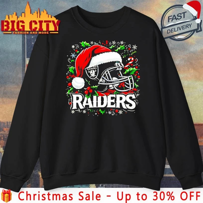 Helmet Santa Hat Oakland Raiders Christmas shirt