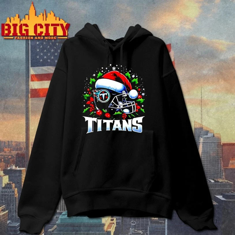 Helmet Santa Hat Tennessee Titans Christmas shirt