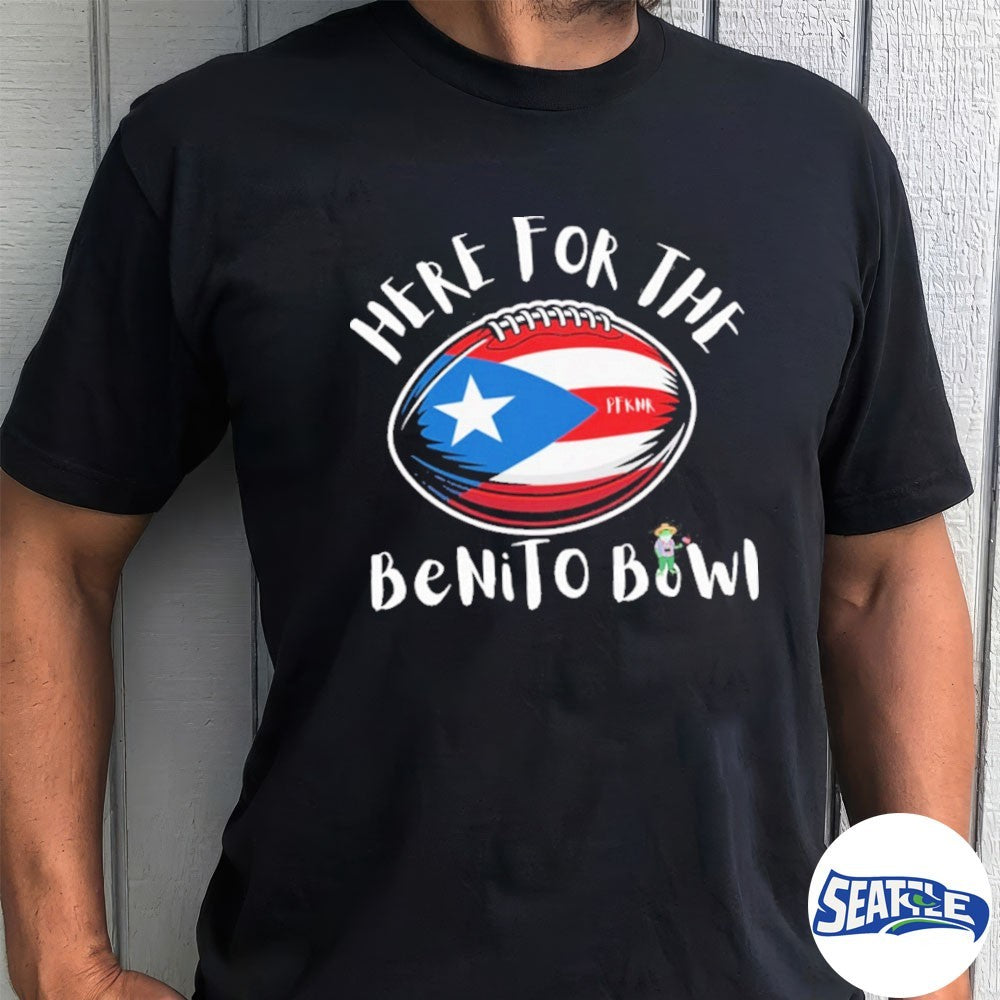 Here For The Benito Bowl Puerto Rico Flag Football Pride Boricua Game Day shirt