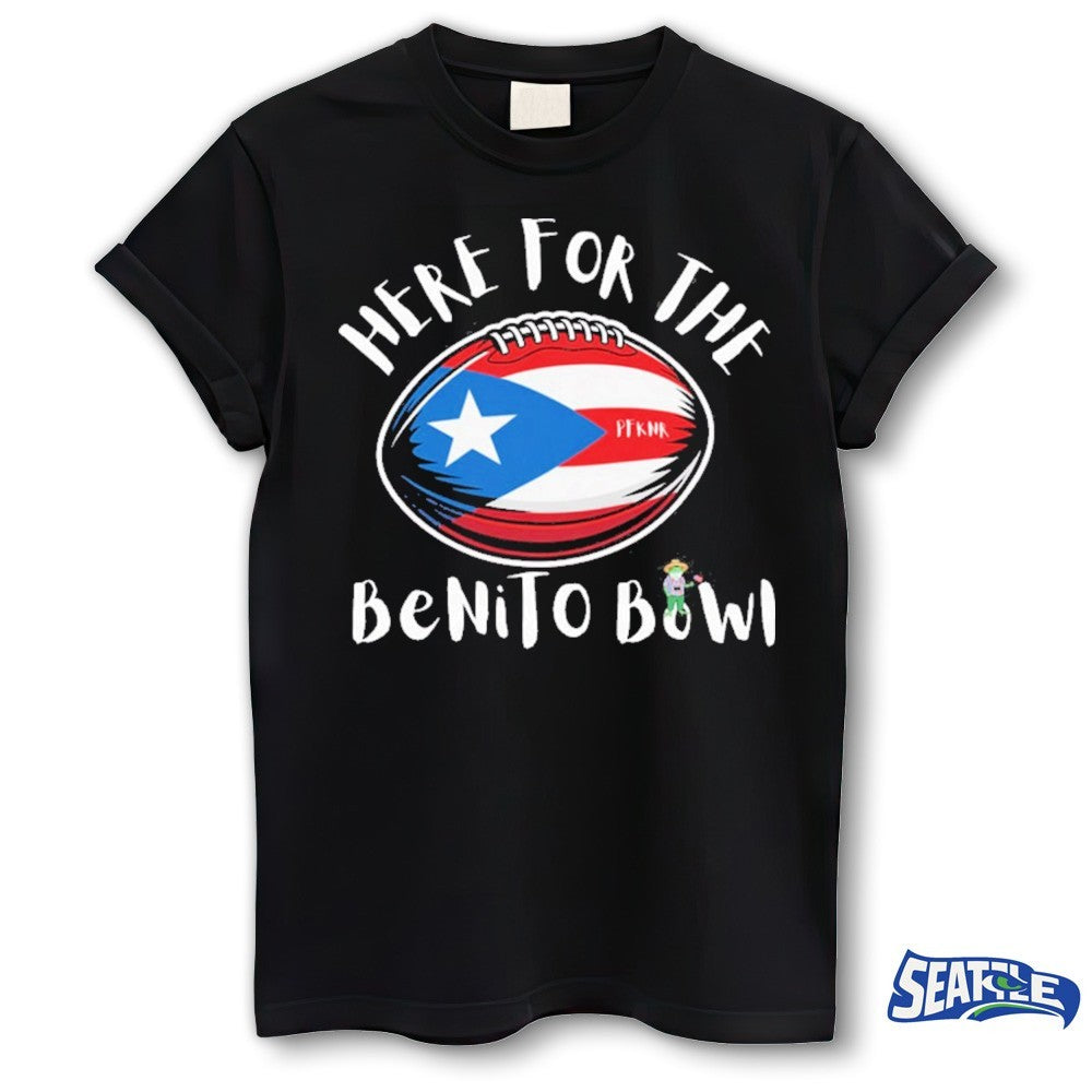 Here For The Benito Bowl Puerto Rico Flag Football Pride Boricua Game Day shirt