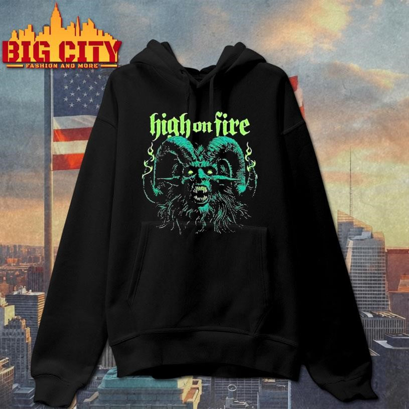 High On Fire Devil Head Green Shirt