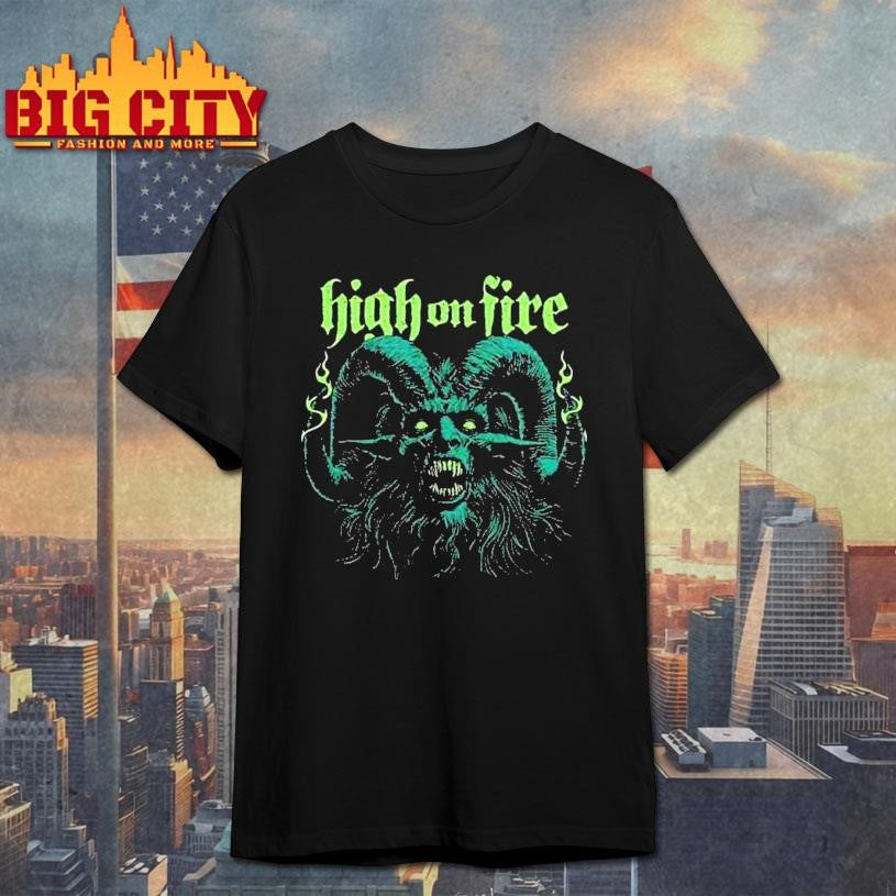 High On Fire Devil Head Green Shirt