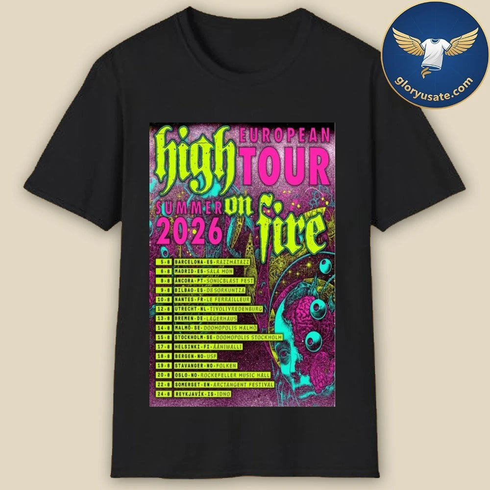 High On Fire European Tour Summer 2026 Poster Shirt