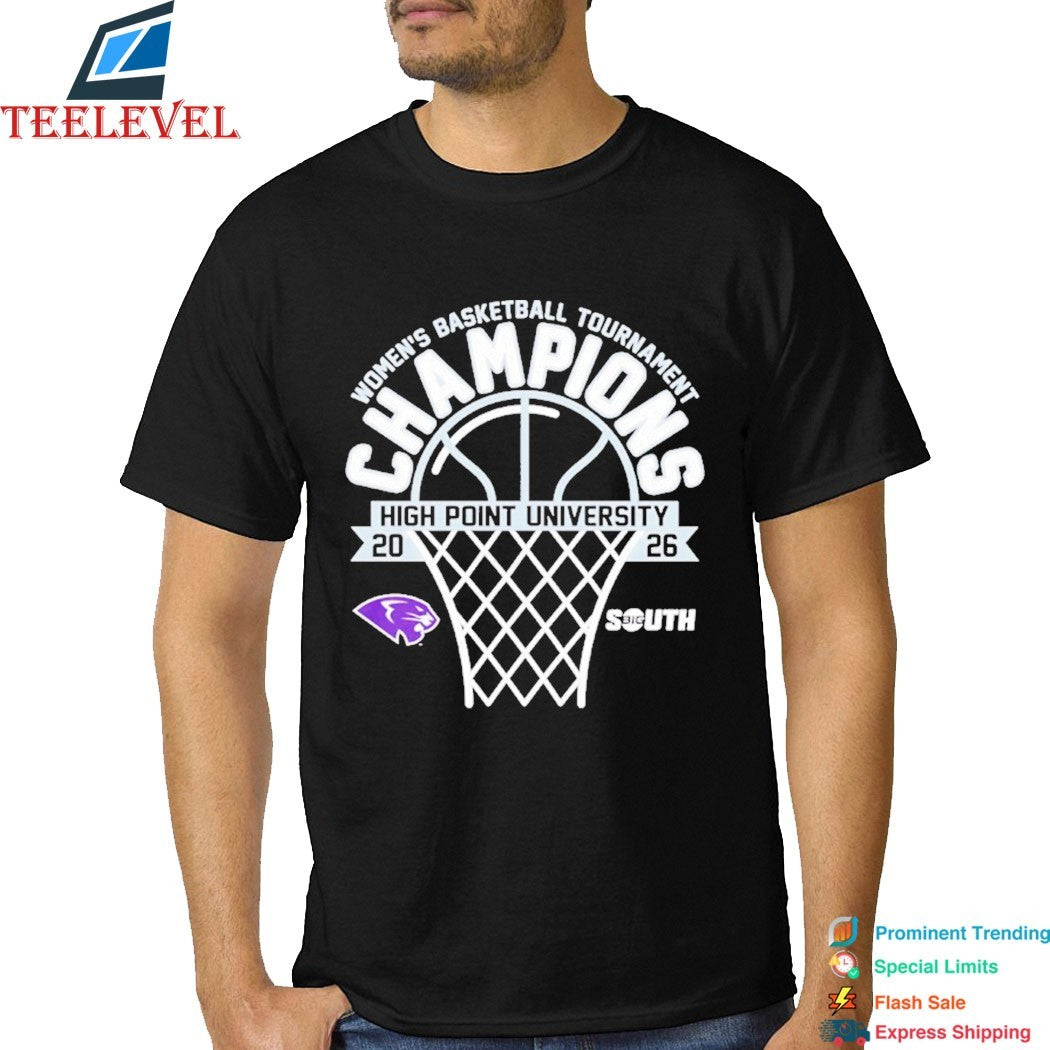 High Point Panthers 2026 Big South Women’s Basketball Tournament Champions T-Shirts