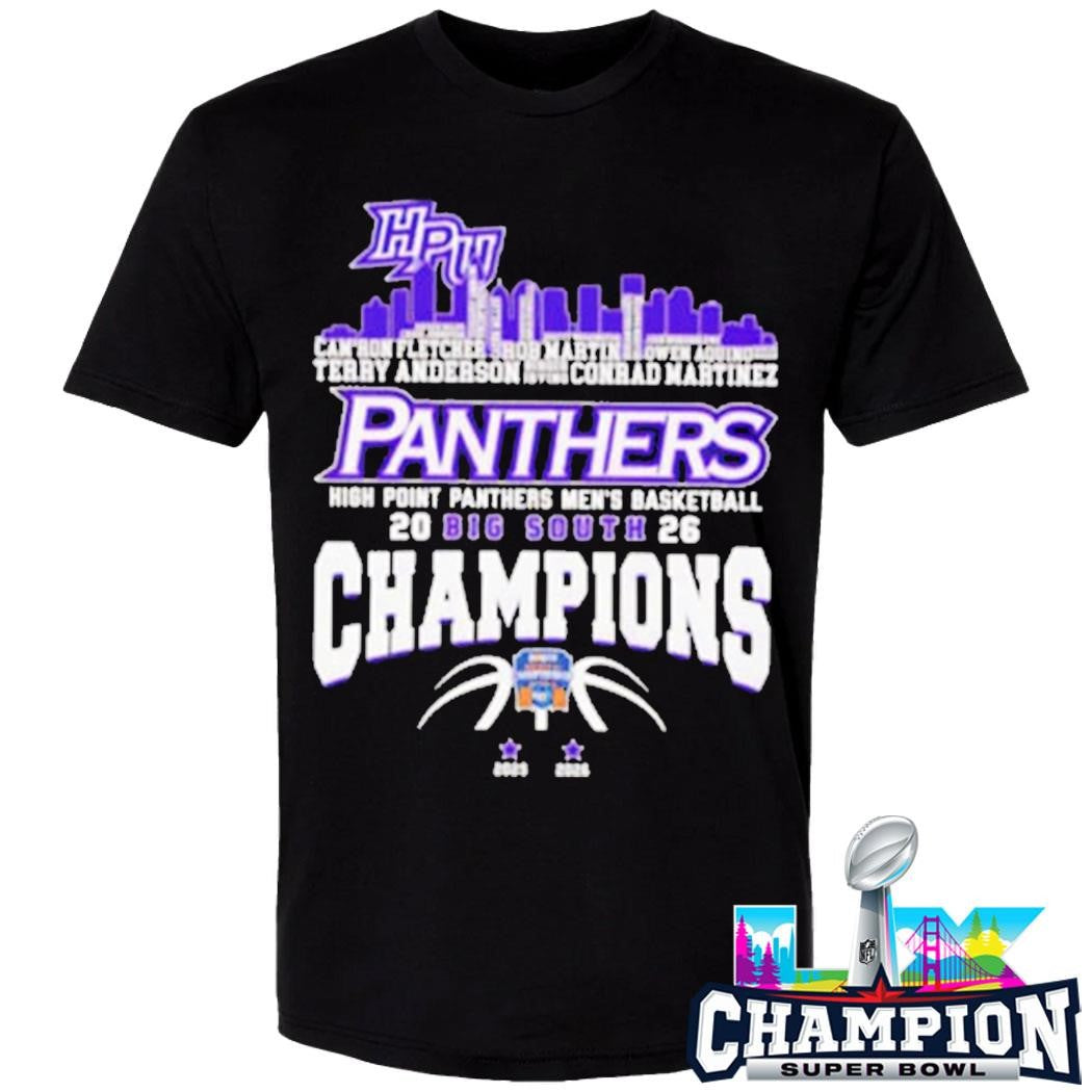 High Point Panthers Champions 2026 Big South Men’s Basketball Shirt