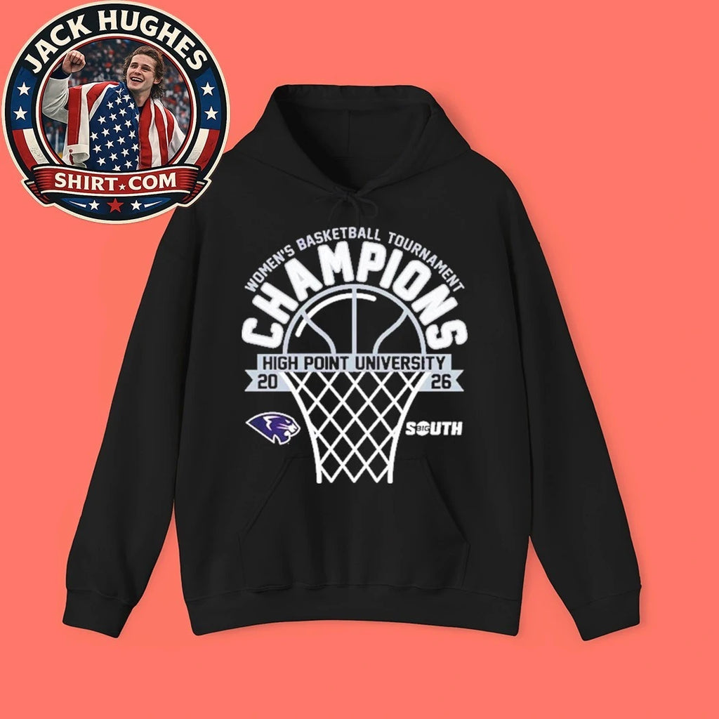 High Point Panthers Champions 2026 Big South Women’s Basketball Tournament Logo Graphic T-Shirt