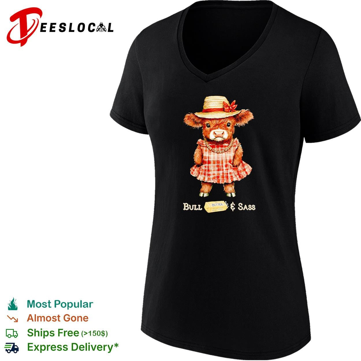 Highland Cow Bull and Sass Real Baron Podcast Butter Fresh and Creamy t shirt