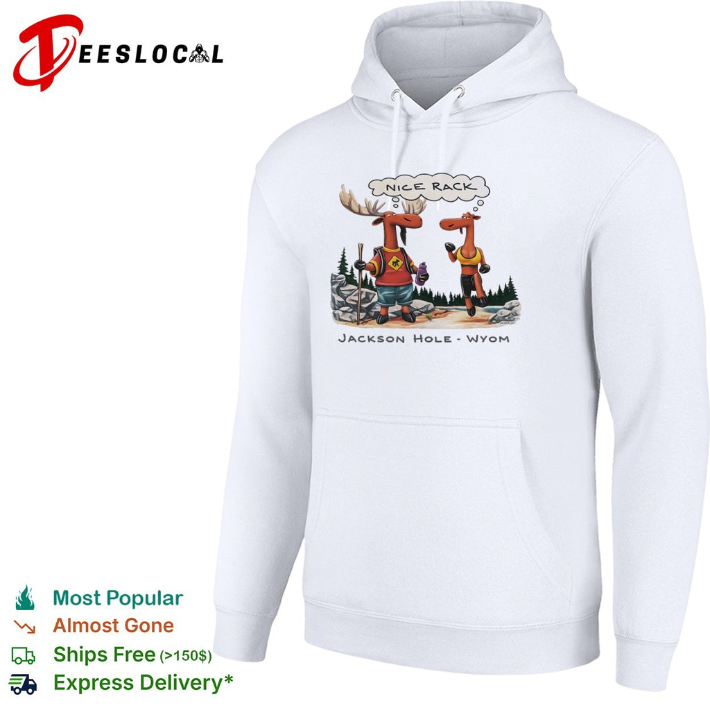 Hiking moose nice rack Jackson Hole Wyom shirt
