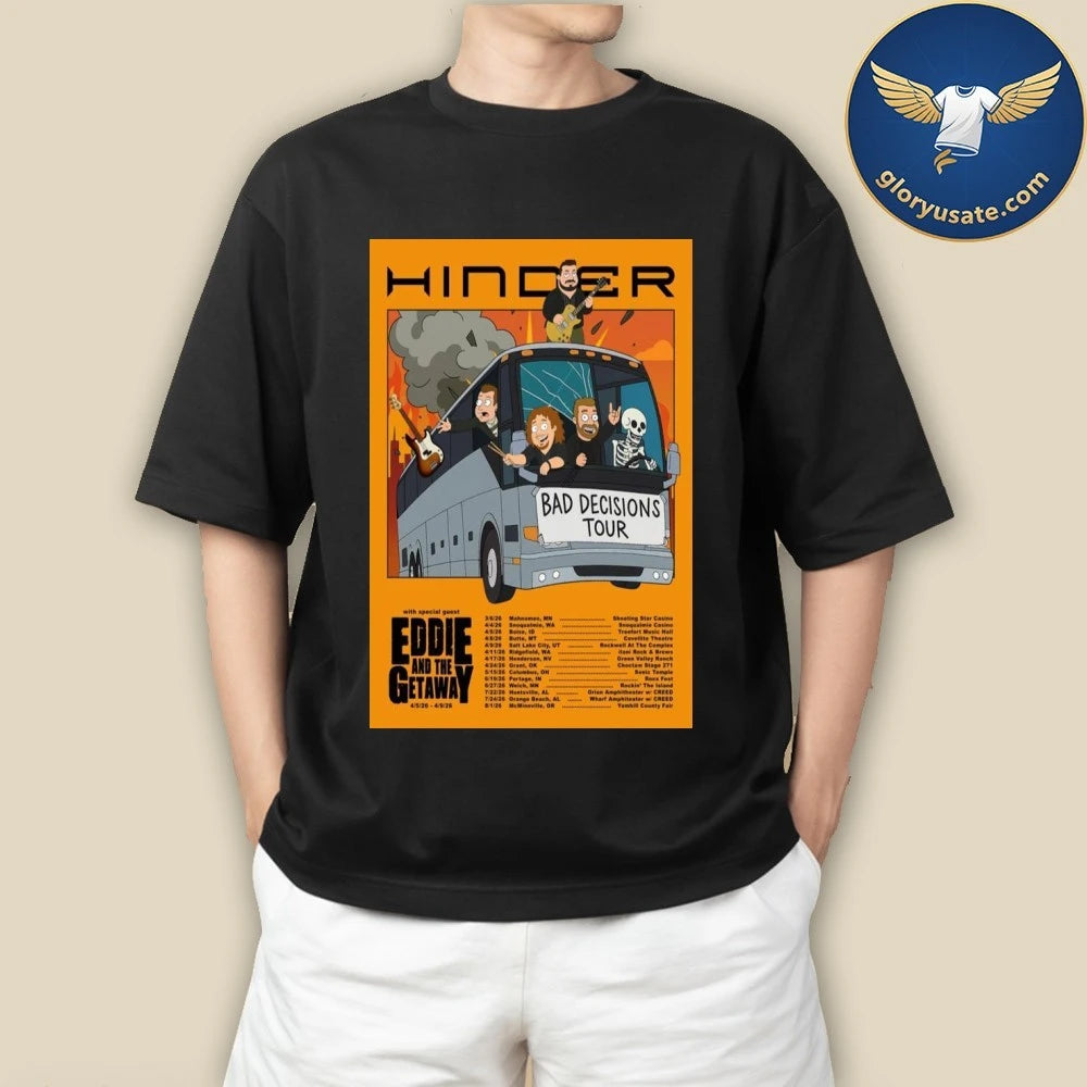 Hinder Bad Decisions Tour 2026 Poster Shirt