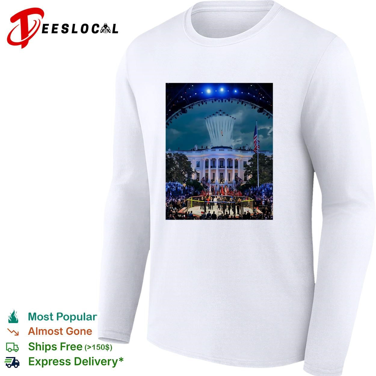 Historic mansion concert stage night scene art shirt