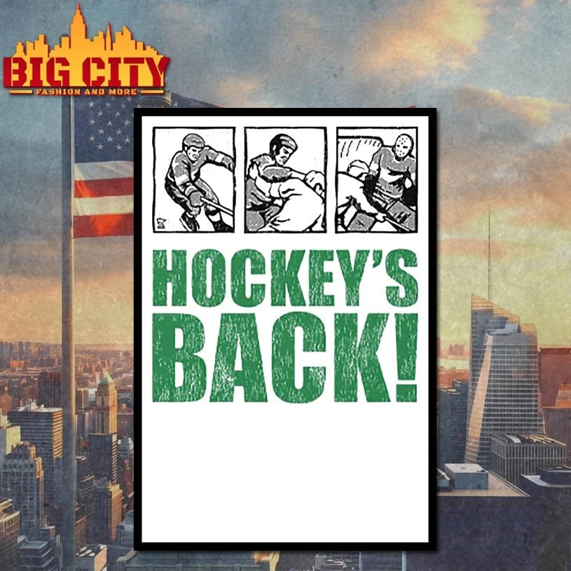 Hockey’s back comic book shirt